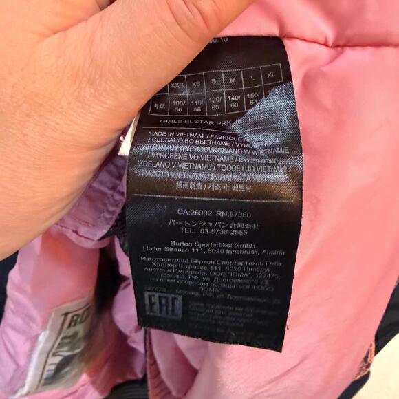 Burton Dryride Winter Jacket Room to Grow Black and Pink Kid's M (10/12) - Picture 4 of 4